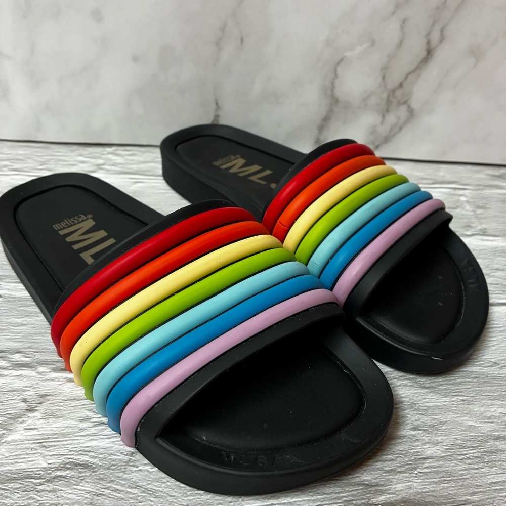 Melissa Rainbow 3D Beach Slide Sandals